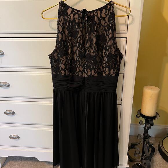 Jessica Howard Black & Tan Lace Cocktail Dress Plus Size 16 EUC Wedding Event - Picture 4 of 8